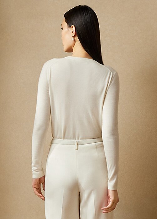 Cream Women’s Ralph Lauren Cashmere Crewneck Sweaters Cream Women’s Ralph Lauren Cashmere Crewneck Sweaters