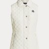 Cream Women’s Ralph Lauren Diamond-Quilted Vest Cream Women’s Ralph Lauren Diamond-Quilted Vest