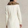 Cream Women’s Ralph Lauren Faux Fur-Collar Double-Breasted Coats