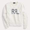 Cream Women’s Ralph Lauren Logo French Terry Crewneck Sweatshirts