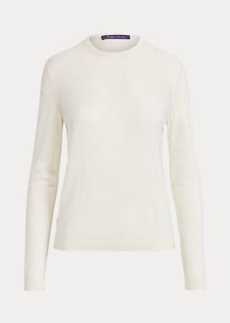 Cream Women’s Ralph Lauren Merino Wool Crewneck Sweaters