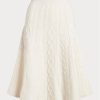 Cream Women’s Ralph Lauren Multi-cable Wool-cashmere A-line Skirts