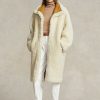 Cream Women’s Ralph Lauren Oversize Reversible Shearling Coats