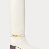 Cream Women’s Ralph Lauren Polo ID Waxed Calfskin Boots Cream Women’s Ralph Lauren Polo ID Waxed Calfskin Boots