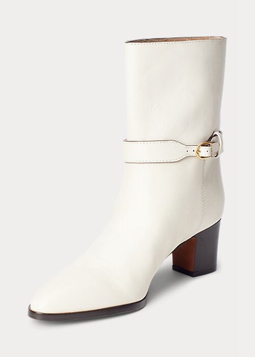 Cream Women’s Ralph Lauren Polo ID Waxed Calfskin Boots Cream Women’s Ralph Lauren Polo ID Waxed Calfskin Boots