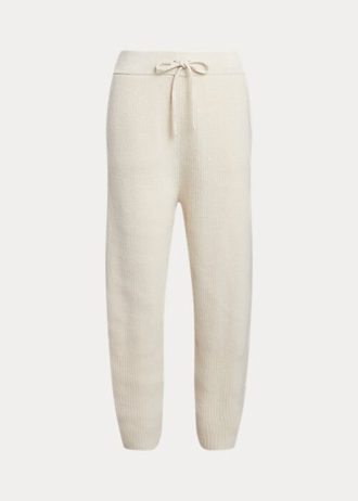 Cream Women’s Ralph Lauren Rib-Knit Cashmere-Wool Sweater Pants