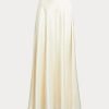 Cream Women’s Ralph Lauren Satin A-Line Skirts