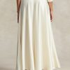 Cream Women’s Ralph Lauren Satin A-Line Skirts