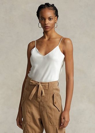 Cream Women’s Ralph Lauren Silk Camisole Tops