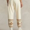 Cream Women’s Ralph Lauren Snowflake-Motif Fleece Sweatpants