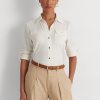 Cream Women’s Ralph Lauren Stretch Jersey Shirts Cream Women’s Ralph Lauren Stretch Jersey Shirts