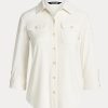 Cream Women’s Ralph Lauren Stretch Jersey Shirts Cream Women’s Ralph Lauren Stretch Jersey Shirts