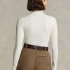 Cream Women’s Ralph Lauren Stretch Ribbed Turtleneck T Shirts Cream Women’s Ralph Lauren Stretch Ribbed Turtleneck T Shirts