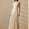 Cream Women’s Ralph Lauren Talbert Crepe-Back-Satin Evening Dress