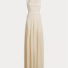 Cream Women’s Ralph Lauren Talbert Crepe-Back-Satin Evening Dress