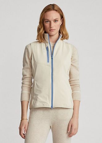Cream Women’s Ralph Lauren Terry Sleeveless Full-Zip Vest