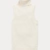Cream Women’s Ralph Lauren Wool Sleeveless Turtleneck Sweaters