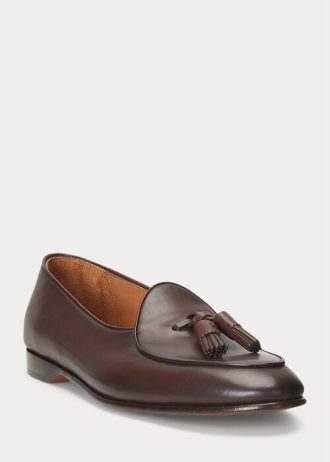 Dark Brown Men’s Ralph Lauren Belvin Calfskin Dress Shoes
