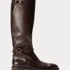 Dark Brown Men’s Ralph Lauren Welington Calfskin Boots