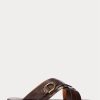 Dark Brown Men’s Ralph Lauren Welington Calfskin Slippers