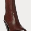 Dark Brown Women’s Ralph Lauren Lowrey Leather Cowboy Boots