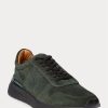Dark Green Men’s Ralph Lauren Ethan Calf-Suede Sneakers