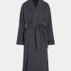 Dark Grey Women’s Ralph Lauren Flannel Wrap Coats Dark Grey Women’s Ralph Lauren Flannel Wrap Coats