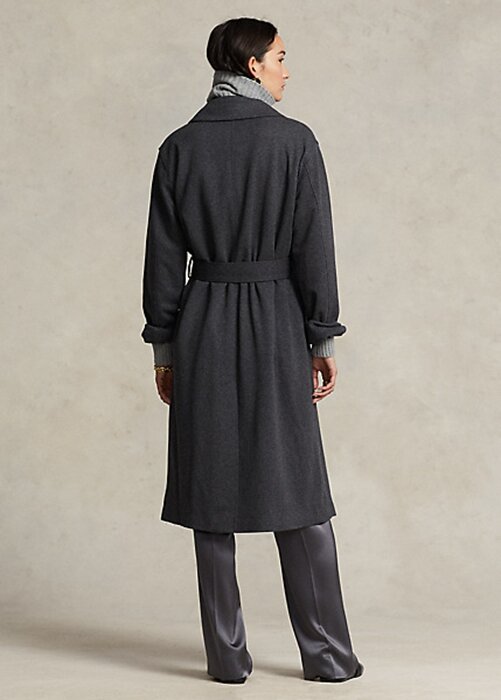 Dark Grey Women’s Ralph Lauren Flannel Wrap Coats Dark Grey Women’s Ralph Lauren Flannel Wrap Coats