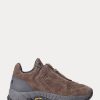 Dark Grey Women’s Ralph Lauren Grayson Calf-Suede Zip Sneakers