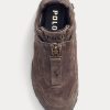 Dark Grey Women’s Ralph Lauren Grayson Calf-Suede Zip Sneakers