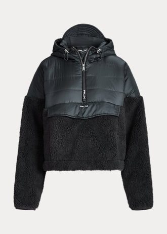 Dark Grey Women’s Ralph Lauren High-Pile & Ripstop Hybrid Pullover Jackets Dark Grey Women’s Ralph Lauren High-Pile & Ripstop Hybrid Pullover Jackets