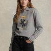 Dark Grey Women’s Ralph Lauren Polo Bear Fleece Crewneck Sweatshirts