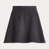 Dark Grey Women’s Ralph Lauren Wool-Cashmere Melton A-Line Skirts