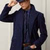 Dark Navy Men’s Ralph Lauren Handmade Wool Herringbone Topcoat Coats