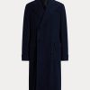 Dark Navy Men’s Ralph Lauren Handmade Wool Herringbone Topcoat Coats