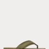 Dark Olive Men’s Ralph Lauren Grosgrain-Trim Suede Flip Flops Dark Olive Men’s Ralph Lauren Grosgrain-Trim Suede Flip Flops