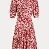 Flower Women’s Ralph Lauren Floral Mutton-Sleeve Godet Crepe Dress Flower Women’s Ralph Lauren Floral Mutton-Sleeve Godet Crepe Dress