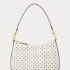 French Navy Dot/Cream Women’s Ralph Lauren Polka-Dot Leather Medium Handbag French Navy Dot/Cream Women’s Ralph Lauren Polka-Dot Leather Medium Handbag
