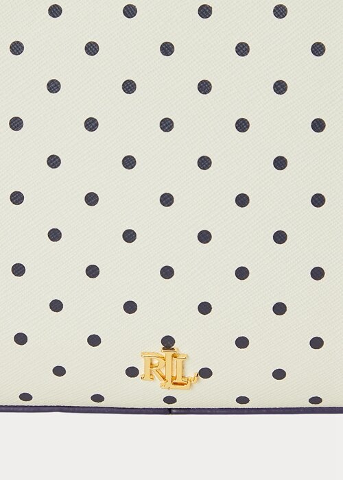 French Navy Dot/Cream Women’s Ralph Lauren Polka-Dot Leather Medium Handbag French Navy Dot/Cream Women’s Ralph Lauren Polka-Dot Leather Medium Handbag