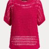 Fuchsia Women’s Ralph Lauren Cotton Mesh Short-Sleeve Sweaters