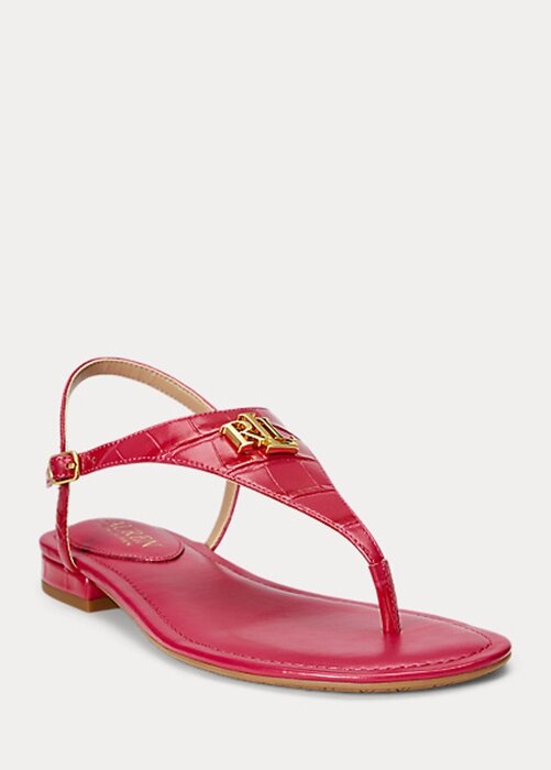 Fuchsia Women’s Ralph Lauren Ellington Embossed Leather Sandals Fuchsia Women’s Ralph Lauren Ellington Embossed Leather Sandals