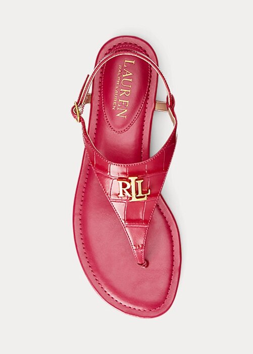 Fuchsia Women’s Ralph Lauren Ellington Embossed Leather Sandals Fuchsia Women’s Ralph Lauren Ellington Embossed Leather Sandals