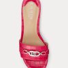 Fuchsia Women’s Ralph Lauren Roxanne Embossed Leather Sandals