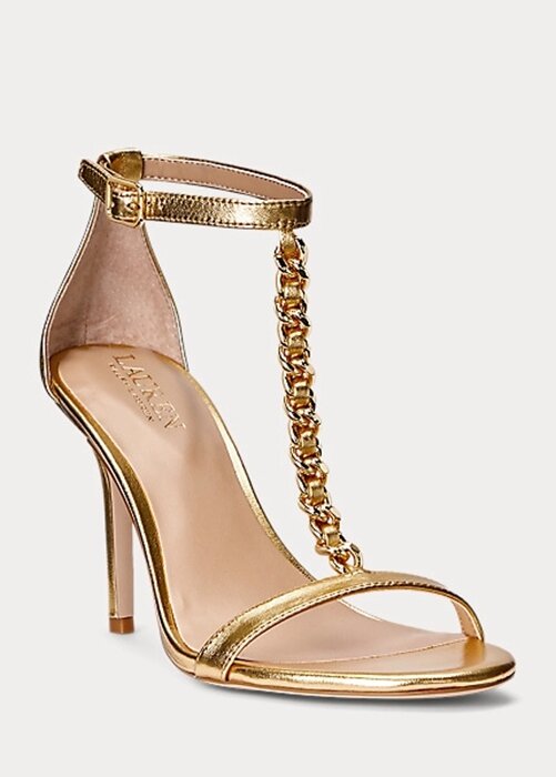 Gold Women’s Ralph Lauren Kate Metallic Nappa Leather Sandals Gold Women’s Ralph Lauren Kate Metallic Nappa Leather Sandals