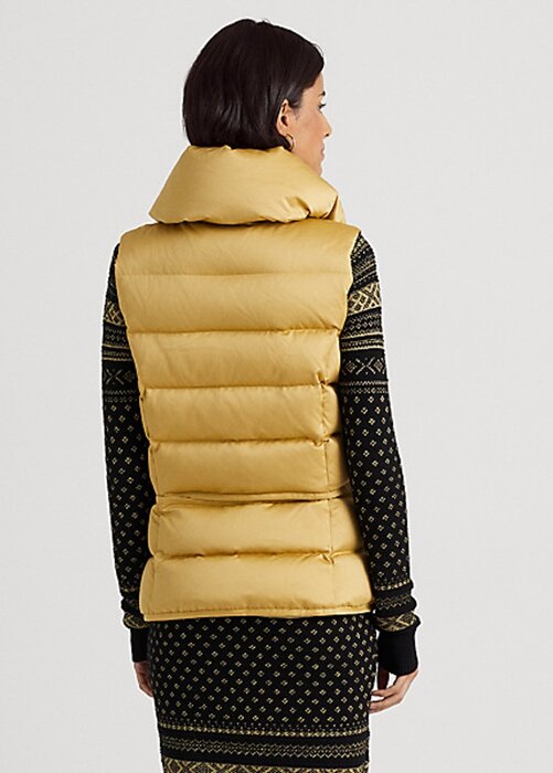 Gold Women’s Ralph Lauren Satin Quilted Down Vest Gold Women’s Ralph Lauren Satin Quilted Down Vest
