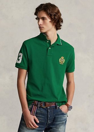 Green Men’s Ralph Lauren Classic Fit Polo Crest Mesh Polo Shirts