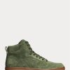 Green Men’s Ralph Lauren Court Suede High-Top Sneakers