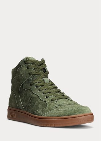 Green Men’s Ralph Lauren Court Suede High-Top Sneakers