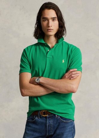 Green Men’s Ralph Lauren Custom Slim Fit Mesh Polo Shirts