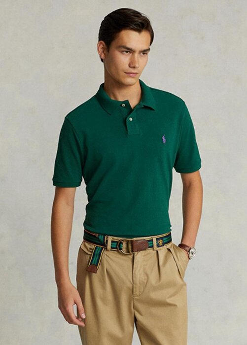 Green Men’s Ralph Lauren Custom Slim Fit Mesh Polo Shirts Green Men’s Ralph Lauren Custom Slim Fit Mesh Polo Shirts